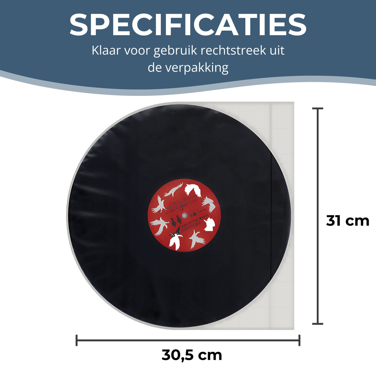 maten van de lp beschermhoes