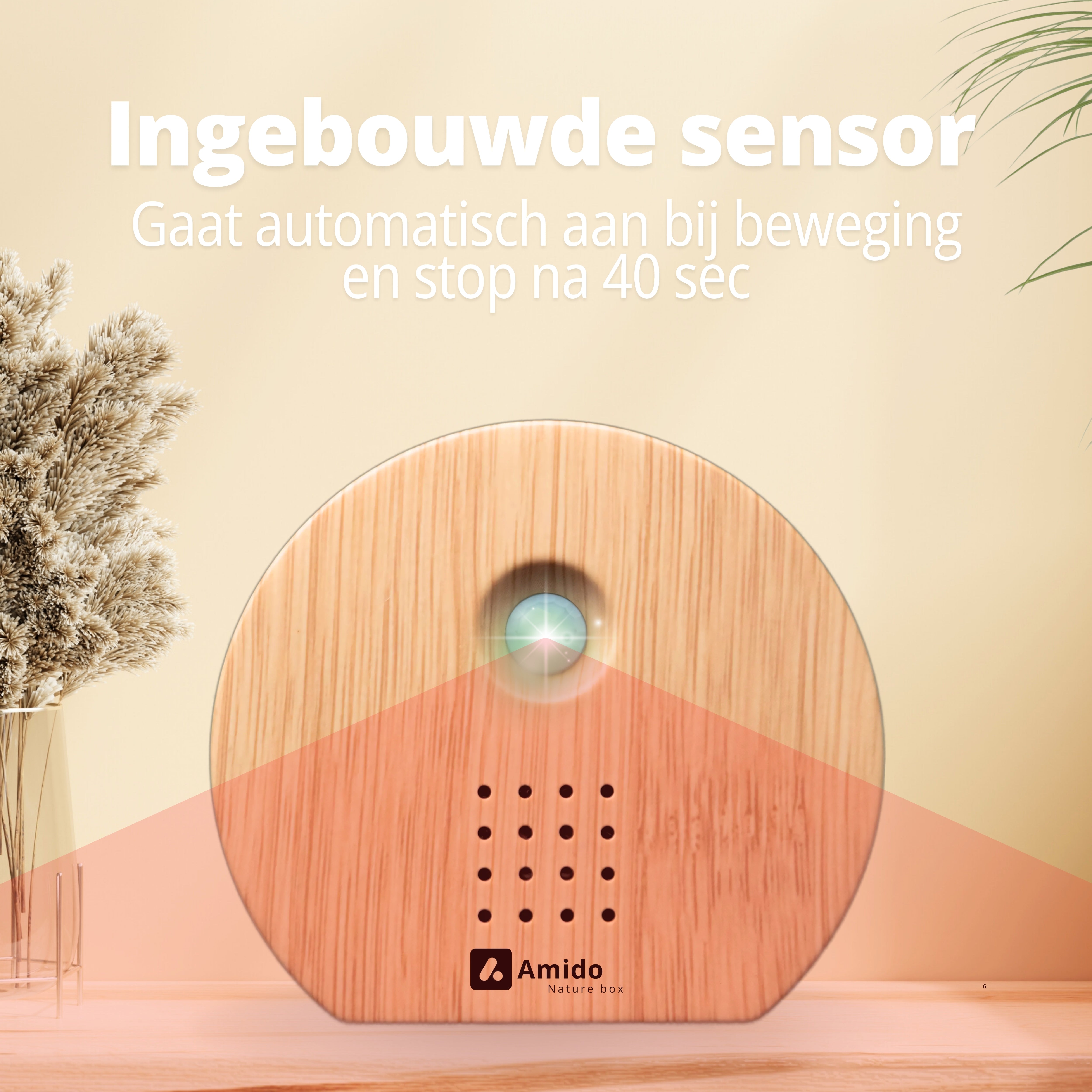 ingebouwde sensor. geluiden starten bij detecteren van beweging