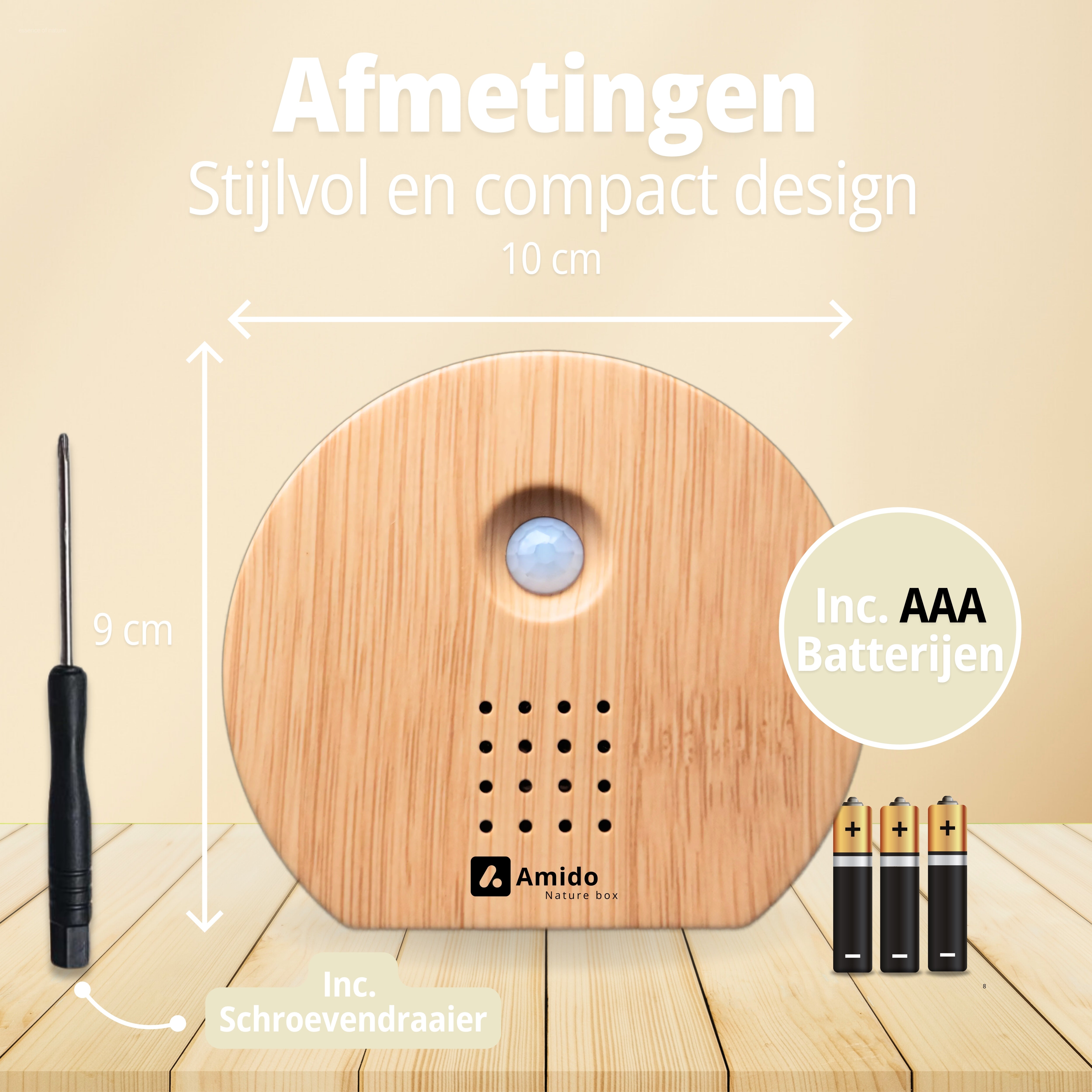 perfect vormaat voor in elke ruimte inclusief batterijen en scroevendraaier