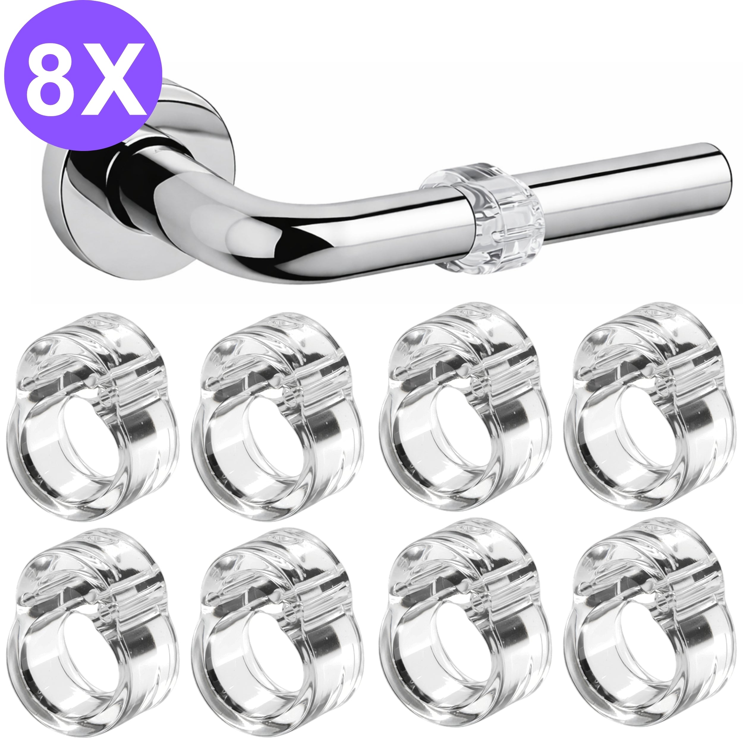 deurstopper deurklink set van 8 transparante siliconen deurbeschermer van Amido