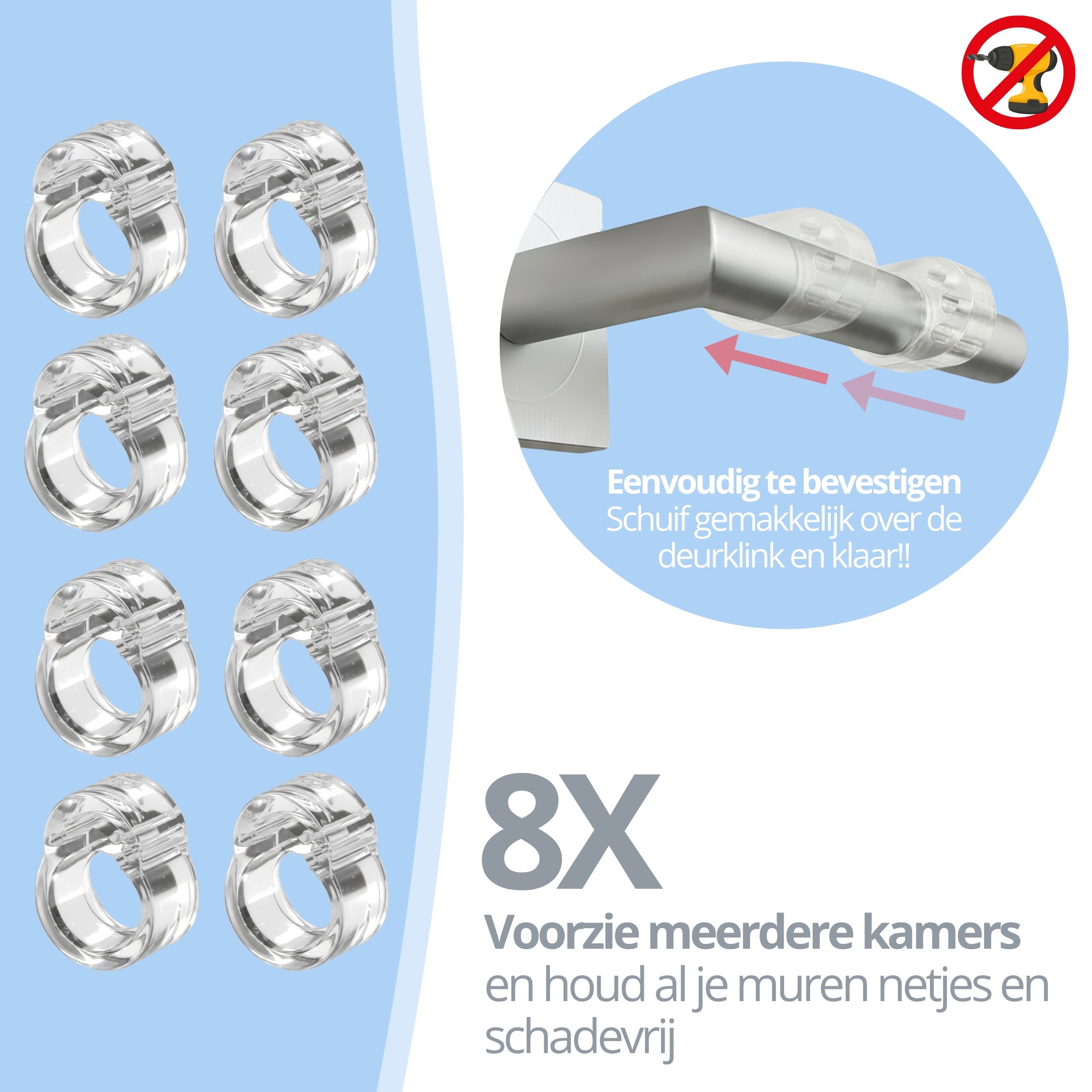 Amido siliconen deurstopper voor deurklink – voorkomt schade aan muur en tegels