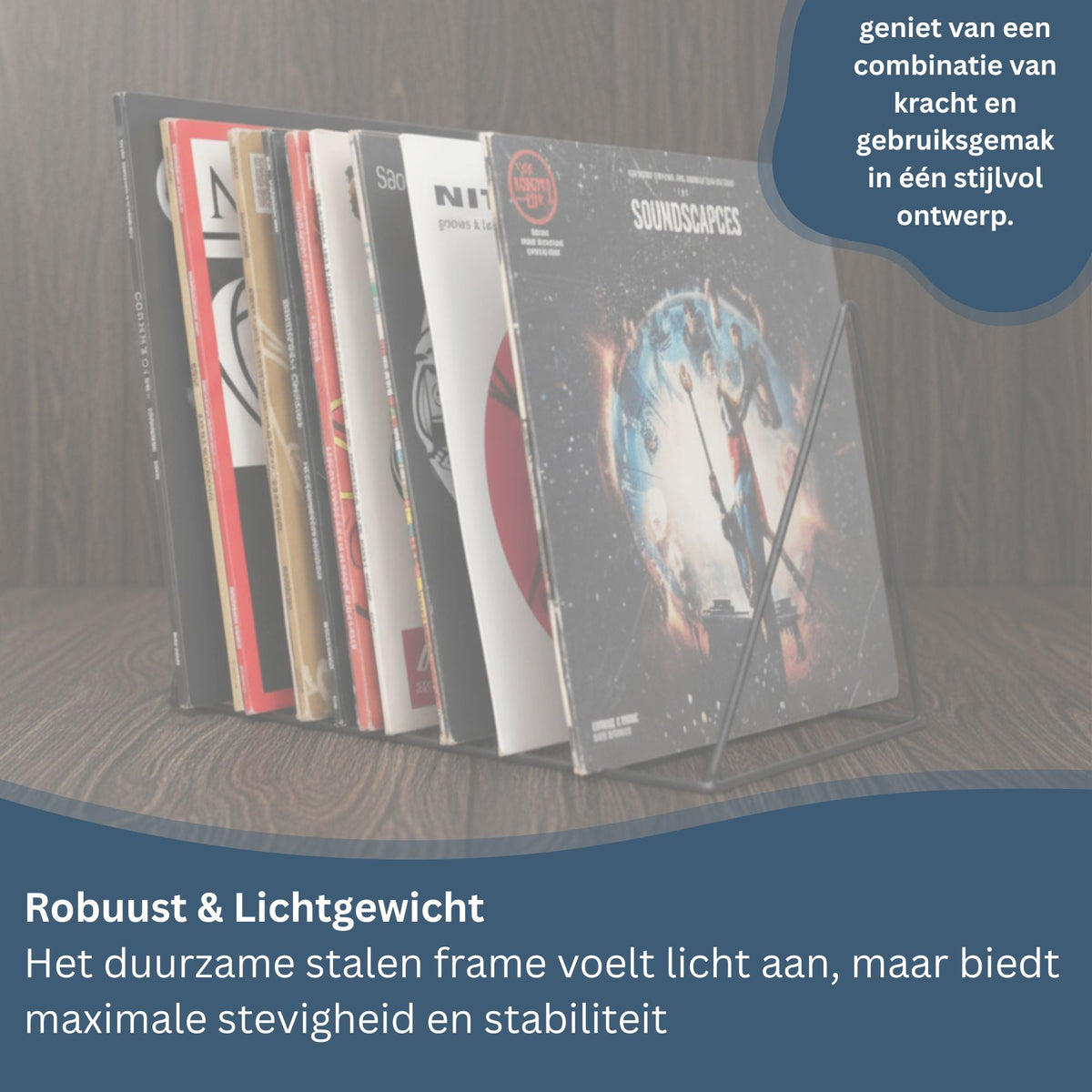 LP rack vol met  LP platen