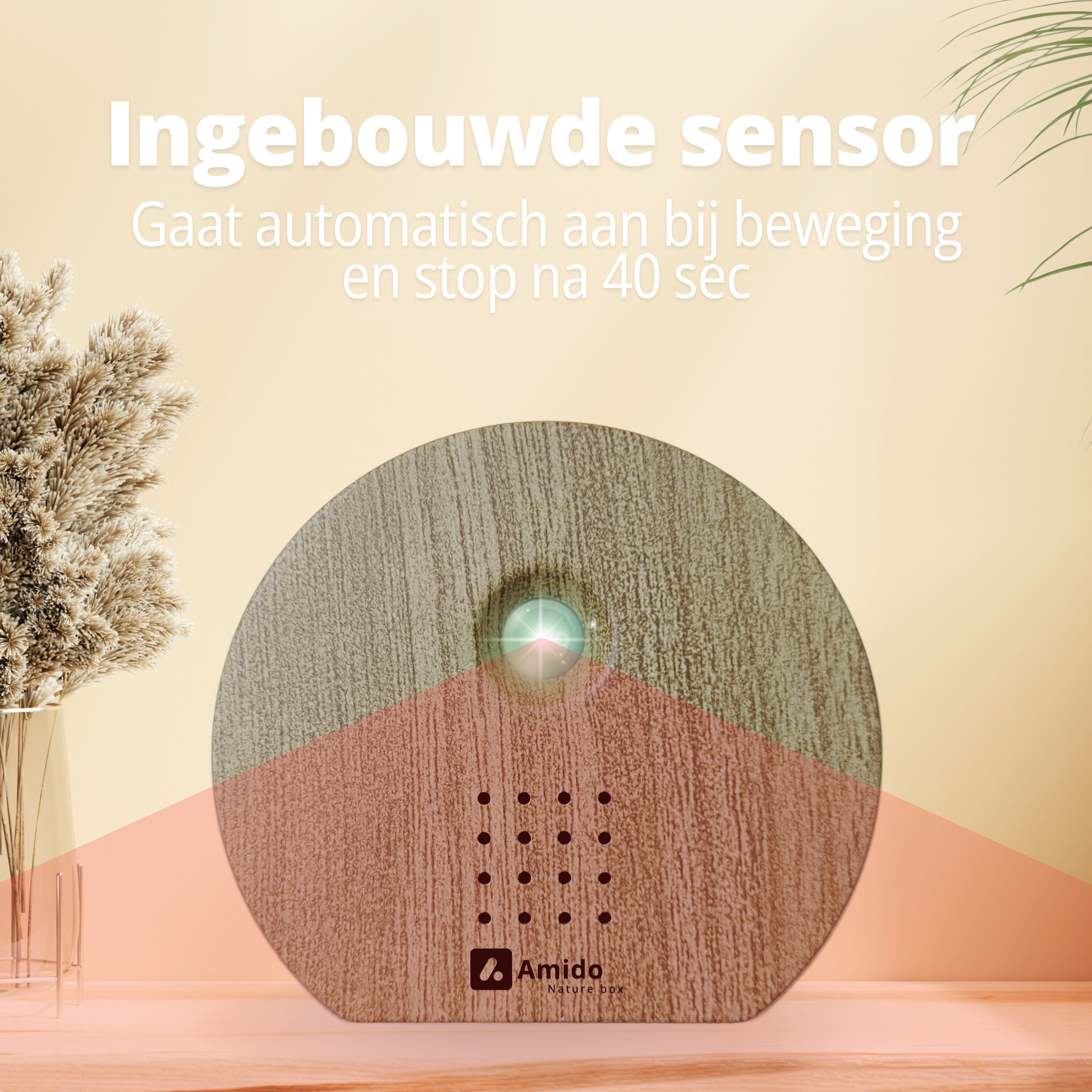 ingebouwde sensor die de geluiden start bij constanteren van beweging
