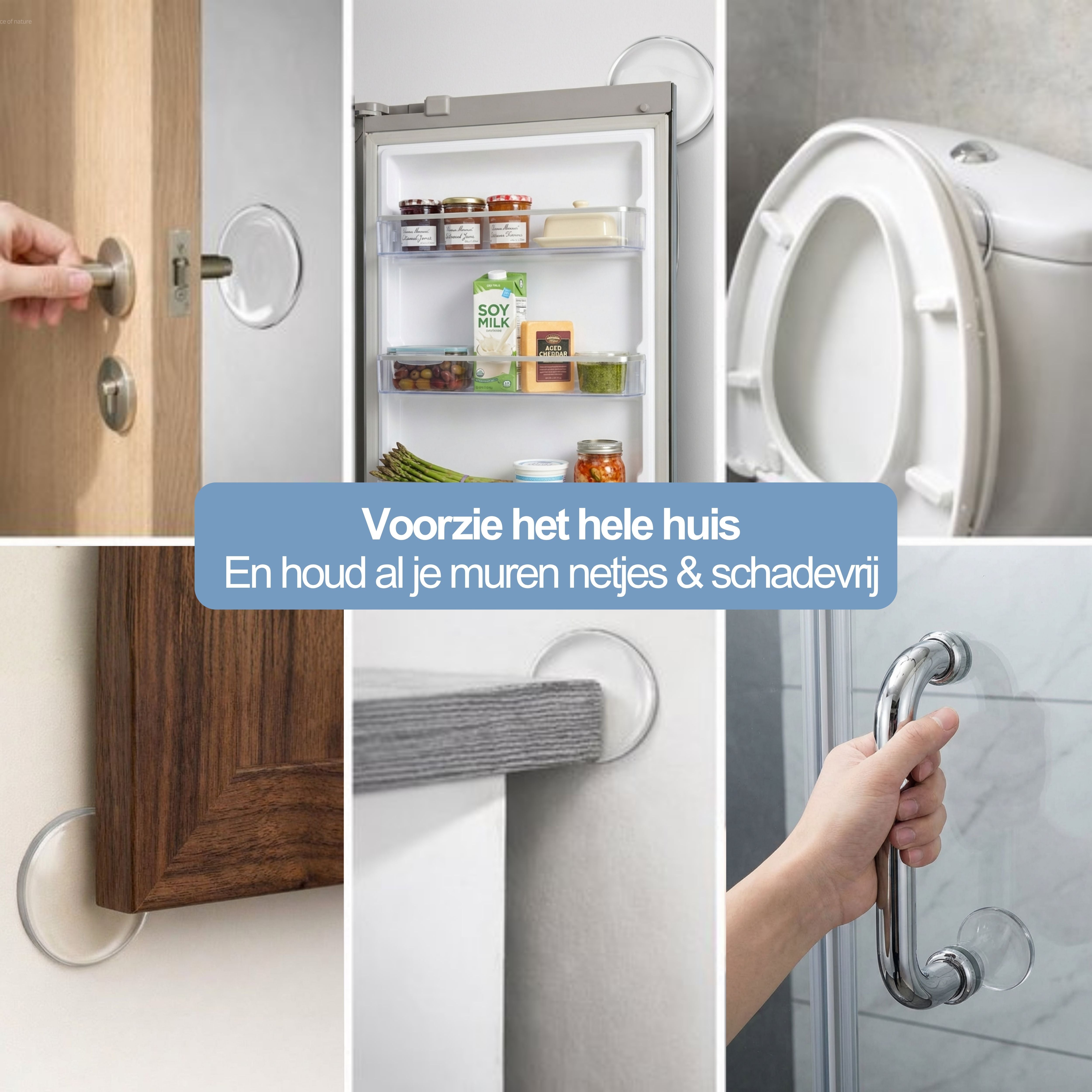 deurstopper ook voor Koelkast deuren, wc brillen, douche deuren, bedranden en kastdeurtjes