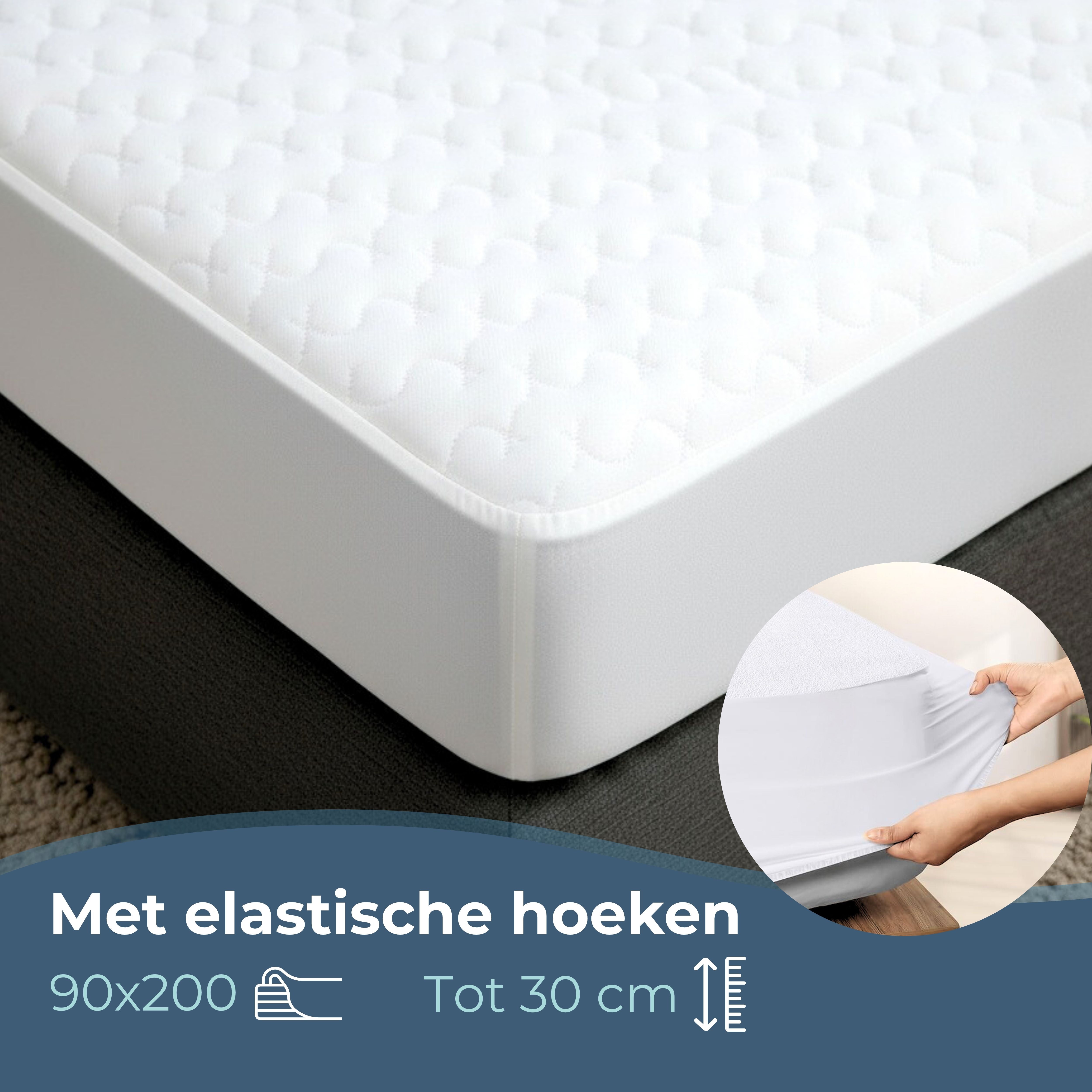 elastische hoeken vouwen om het matras heen
